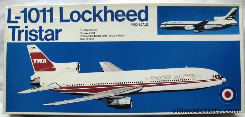 Entex 1/100 Lockheed L-1011 TriStar - TWA or Delta Airlines, 8455 plastic model kit